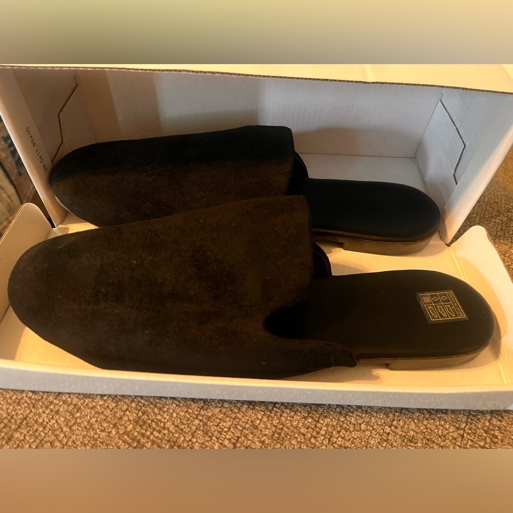 Women’s Black Suede Slip-On Shoes